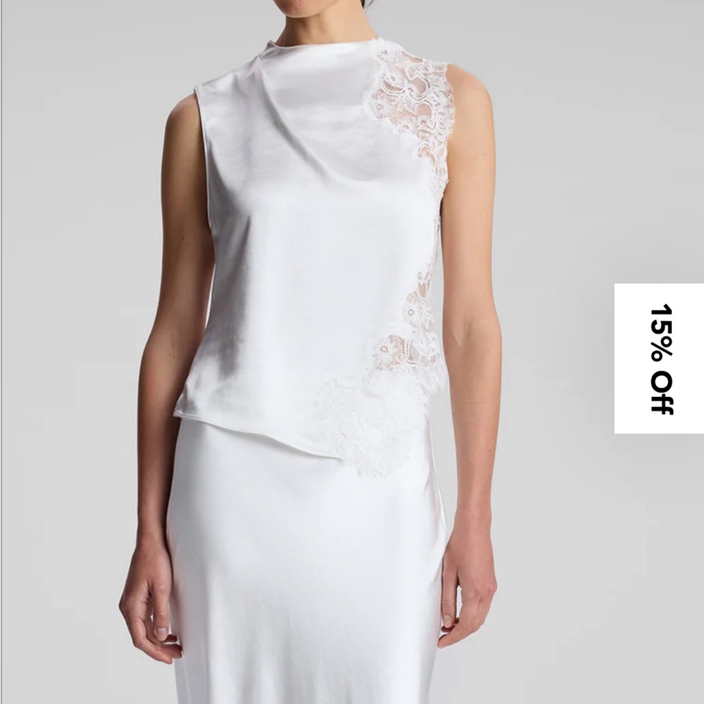 Gracie Satin and Lace Sleeveless Top